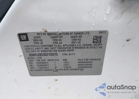 2012 Chevrolet Equinox 1Lt from USA, damaged, VIN 2GNFLEE53C6155275